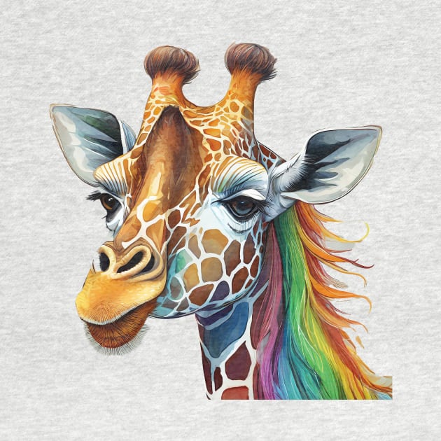 Beautiful Rainbow Giraffe by SisuCreativeDesigns